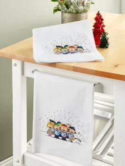 Peanuts Christmas Carolers Flour Sack Towel, Set of 2