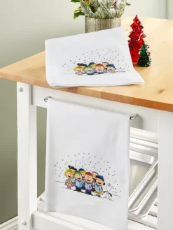 Peanuts Christmas Carolers Flour Sack Towel, Set of 2