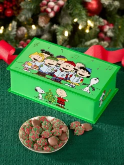 Peanuts Christmas Carolers Tin With Milk Chocolate Nonpareils