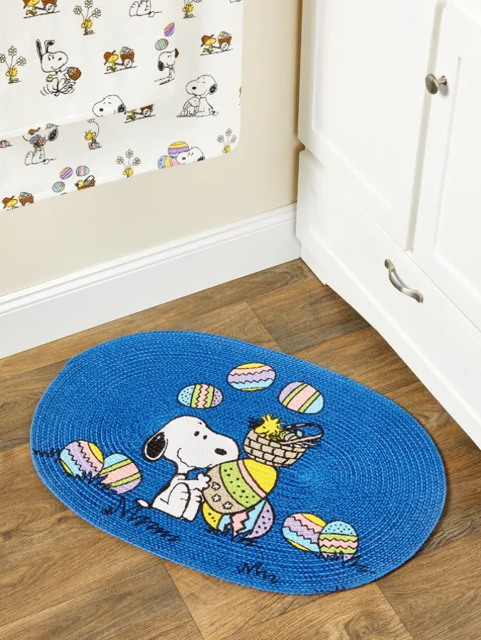 Peanuts Easter Beagle Braided Cotton Throw Rug