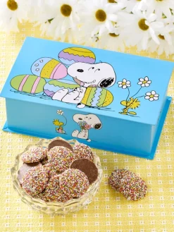 Peanuts Easter Beagle Tin With Guittard Milk Chocolate Nonpareils