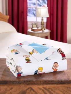 Peanuts Gang Double-Flannel Cotton Portuguese Blanket or Throw