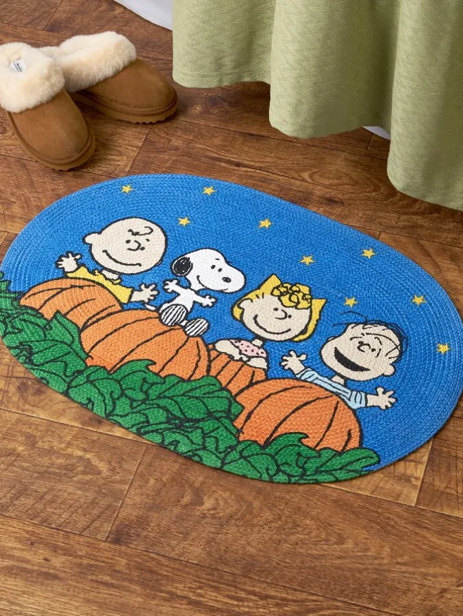 Peanuts Great Pumpkin Halloween Braided Cotton Throw Rug