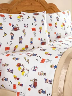 Peanuts Halloween Party Portuguese Cotton Flannel Sheet Set