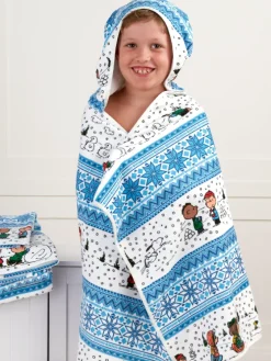 Peanuts Nordic Print Cotton Child's Hooded Towel