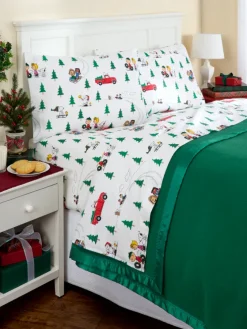 Peanuts O Christmas Tree Portuguese Cotton Flannel Sheet Set