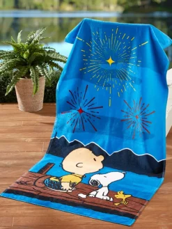 Peanuts Patriotic Pals Portuguese Cotton Beach Towel