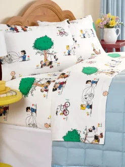 Peanuts Playground Fun Portuguese Cotton Percale Sheet Set