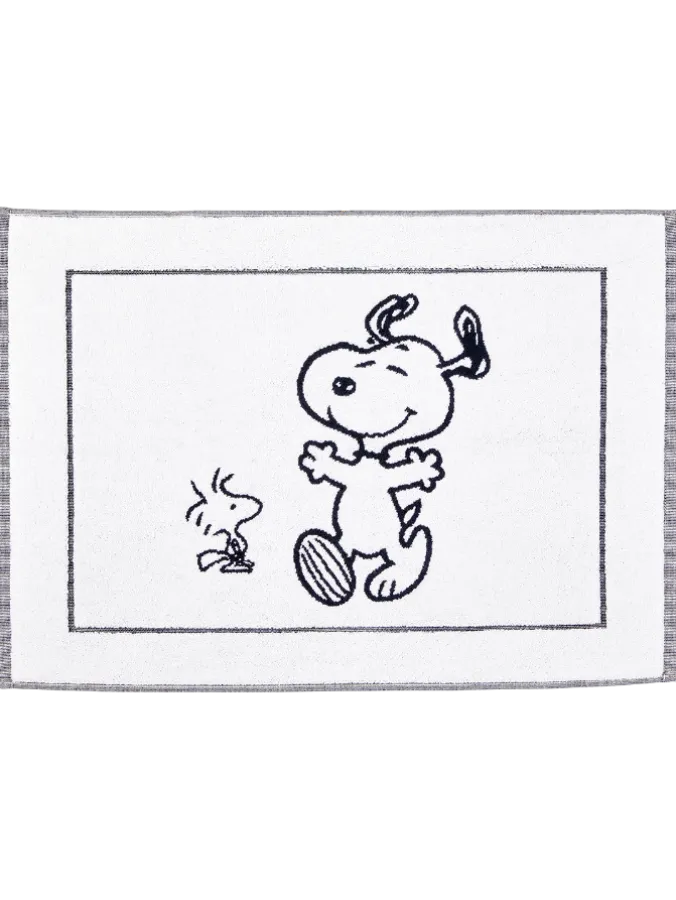 Peanuts Snoopy and Woodstock Portuguese Cotton Jacquard Bath Mat