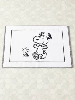 Peanuts Snoopy and Woodstock Portuguese Cotton Jacquard Bath Mat