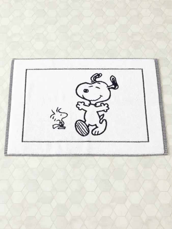 Peanuts Snoopy and Woodstock Portuguese Cotton Jacquard Bath Mat