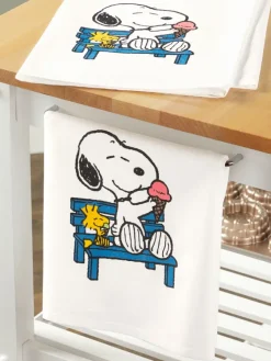 Peanuts Snoopy and Woodstock Summer Fun Flour Sack Towel, Set of 2