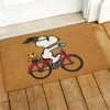 Peanuts Snoopy and Woodstock's Bicycle Adventure Indoor/Outdoor Rug and Doormat