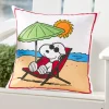 Peanuts Snoopy's Beach Day 18 Inch Indoor/Outdoor Throw Pillow Cover