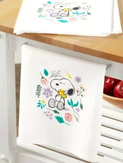 Peanuts Snoopy Spring in Bloom Flour Sack Towel, Set of 2