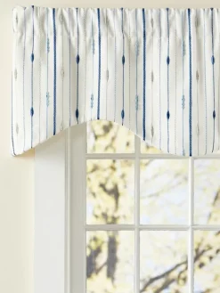 Pennington Stripe Lined M-Shaped Rod Pocket Valance