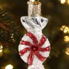 Peppermint Candy Twist Blown-Glass Christmas Ornament