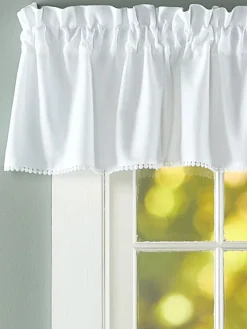 Petite Hobnail Trim Rod Pocket Tailored Valance