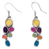 Pewter and Enamel Bubble Drop Earrings