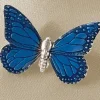 Pewter and Enamel Butterfly Brooch