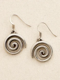 Pewter Spiral Drop Earrings