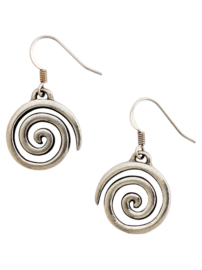Pewter Spiral Drop Earrings