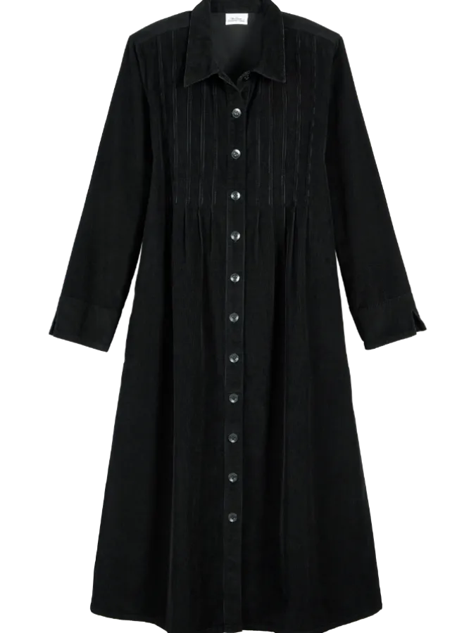 Pintuck Cotton Corduroy Dress