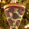 Pizza Slice Blown-Glass Christmas Ornament