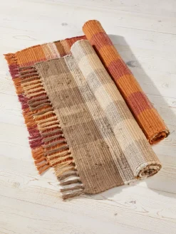 Plaid Cotton Rag Rug or Runner