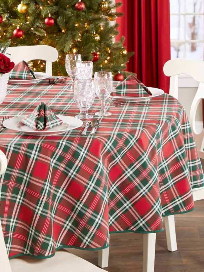 Plaid Easy-Care Tablecloth