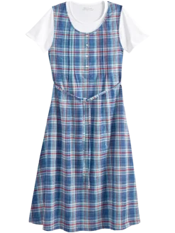 Plaid Pintuck Jumper