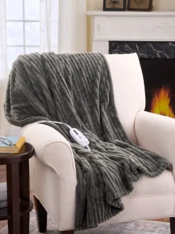 Plush Fleece Electric Heated Throw Blanket
