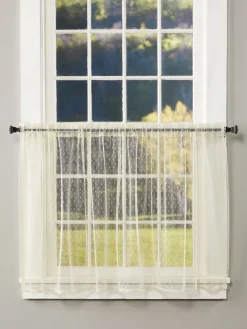 Point d'Esprit Rod Pocket Sheer Tier Panel