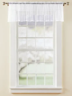 Point d'Esprit Rod Pocket Sheer Tailored Valance