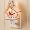 Porcelain Cardinal Birdhouse Night-Light