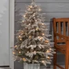 Pre-Lit Artificial Flocked Icelandic Fir Potted Christmas Tree