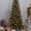 Pre-Lit Artificial Forest Shimmer Flocked Pine Christmas Tree