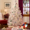 Pre-Lit Silver Tinsel Christmas Tree, In 3 Sizes