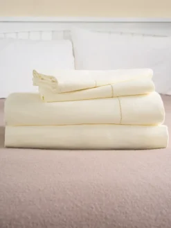 Premium Supima Cotton Flannel Hemstitch Sheet Set