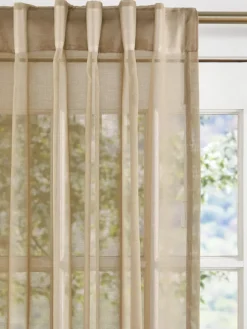 Pretty Pleats Semi-Sheer Patio Panel With Back Tabs