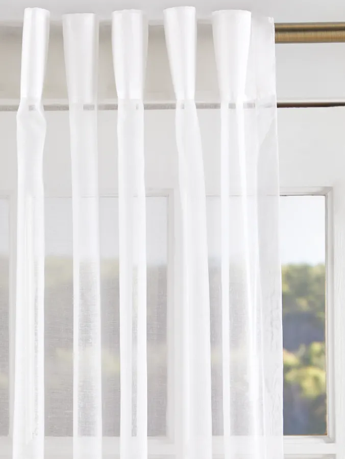 Pretty Pleats Semi-Sheer Patio Panel With Back Tabs