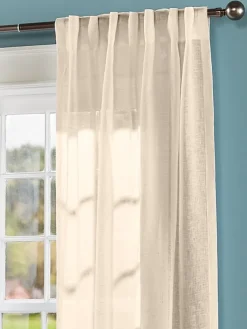 Pure Linen Rod Pocket Panel With Back Tabs