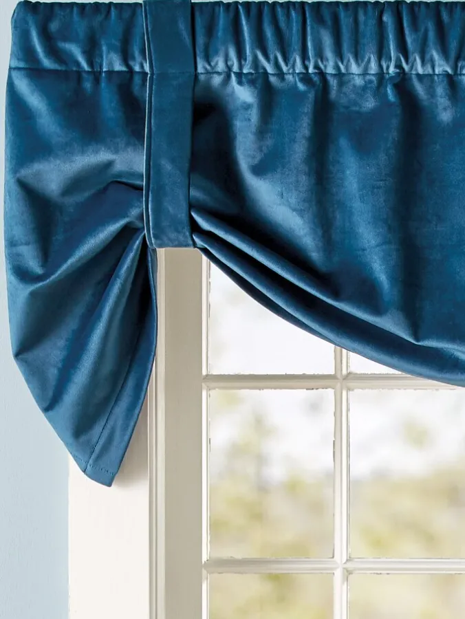 Queenfield Velvet Rod Pocket Tie-Up Valance by Country Curtains®
