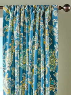 Regal Paisley Lined Rod Pocket Curtains