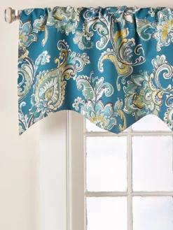 Regal Paisley Lined Rod Pocket Scalloped Valance