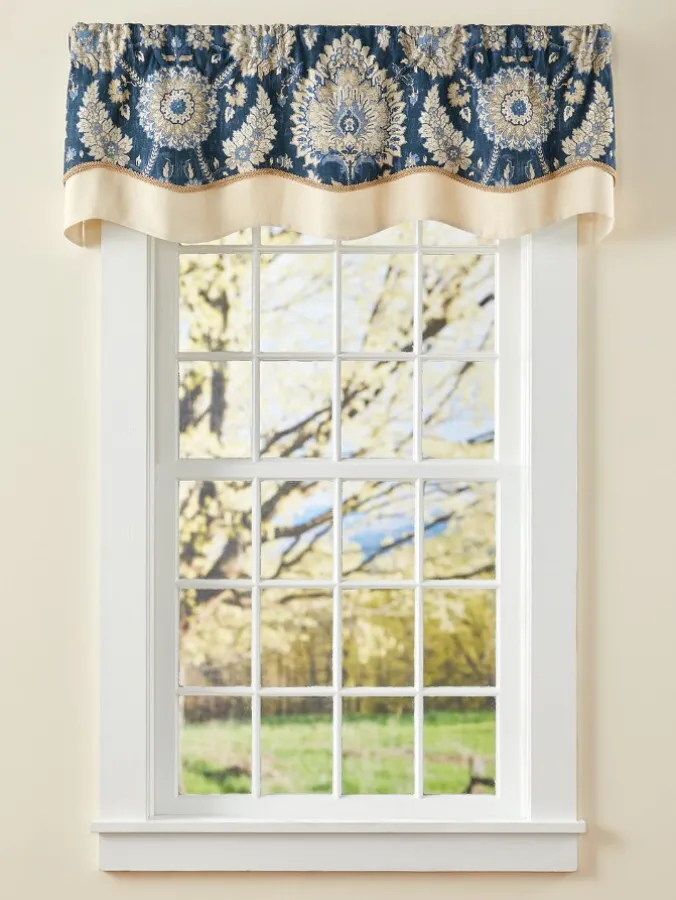Royal Paisley Lined Rod Pocket Layered Scalloped Valance