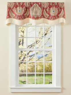 Royal Paisley Lined Rod Pocket Layered Scalloped Valance
