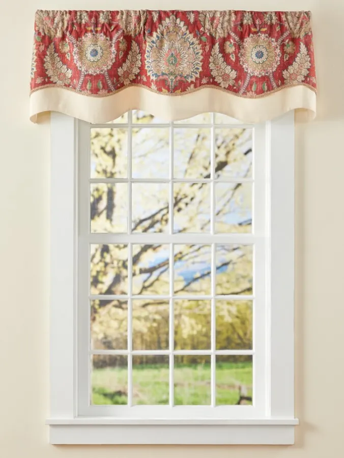Royal Paisley Lined Rod Pocket Layered Scalloped Valance