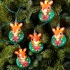 Rudolph Wreath Christmas String Lights, 10 Lights