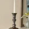 Rustic Charm 9 Inch Wood Taper Candle Holder